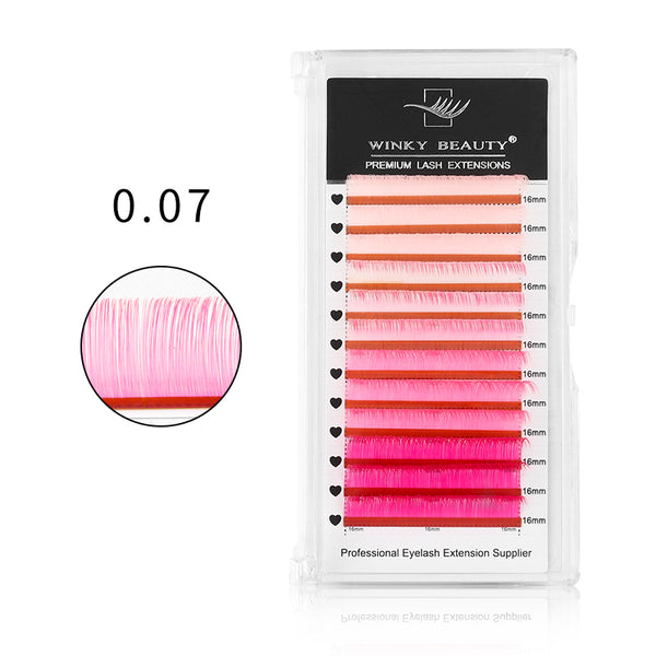 0.07mm Macaron Pink Mixed Color Lash